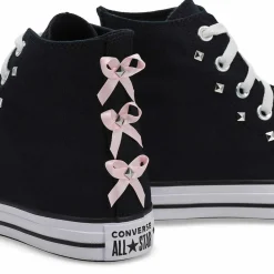 Converse Chuck Taylor All Star Bows & Studs Women Black/Pink Frosting New