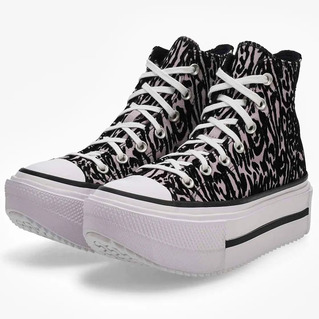 Converse Chuck Taylor All Star Leopard-Double Stack Hi Women Frozen Thistle Sale