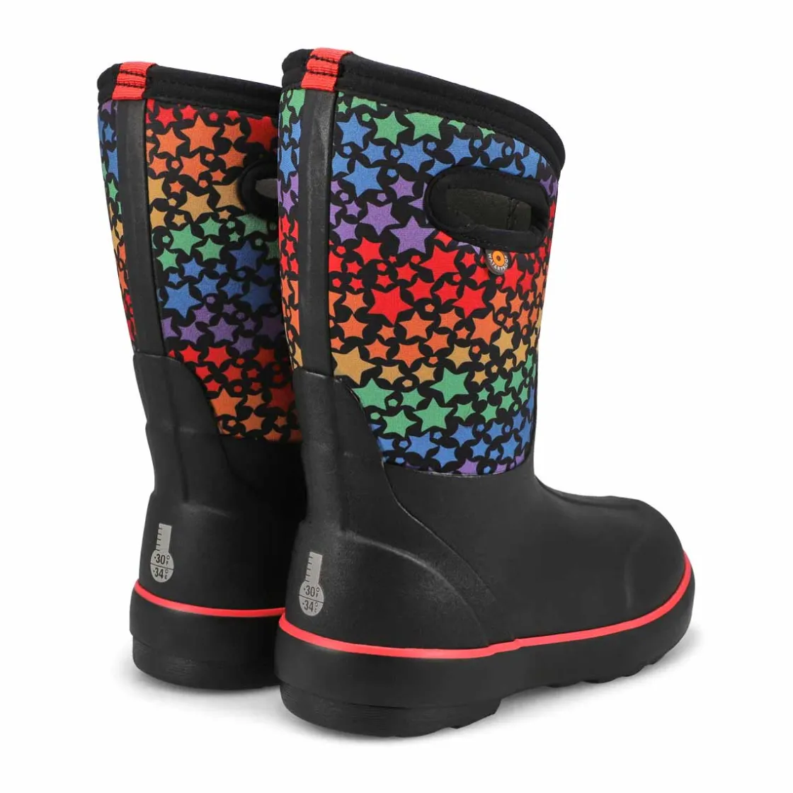 Bogs Classic II Rainbow Stars Girls Black/Multi