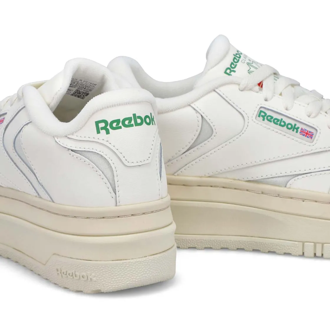 Reebok Club C Extra Co Women Chalk/Chalk/Glengreen Discount