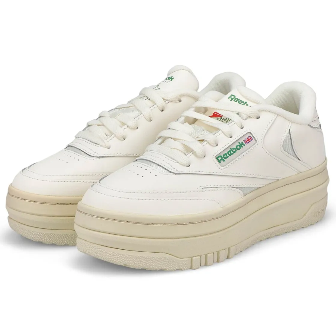 Reebok Club C Extra Co Women Chalk/Chalk/Glengreen Discount