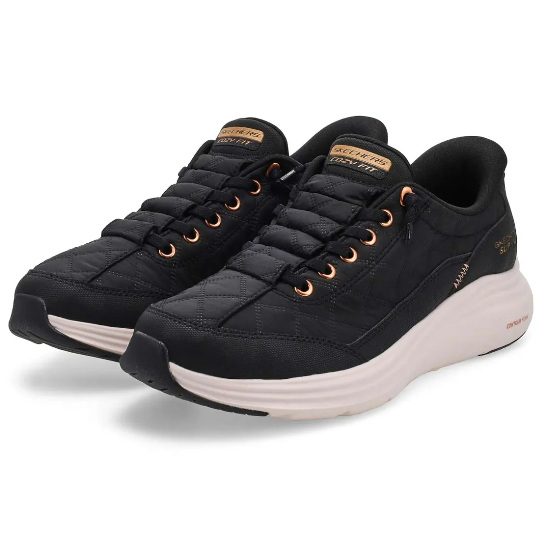 Skechers Contour Foam - Cozy Fit Women Black/Rose Gold Outlet