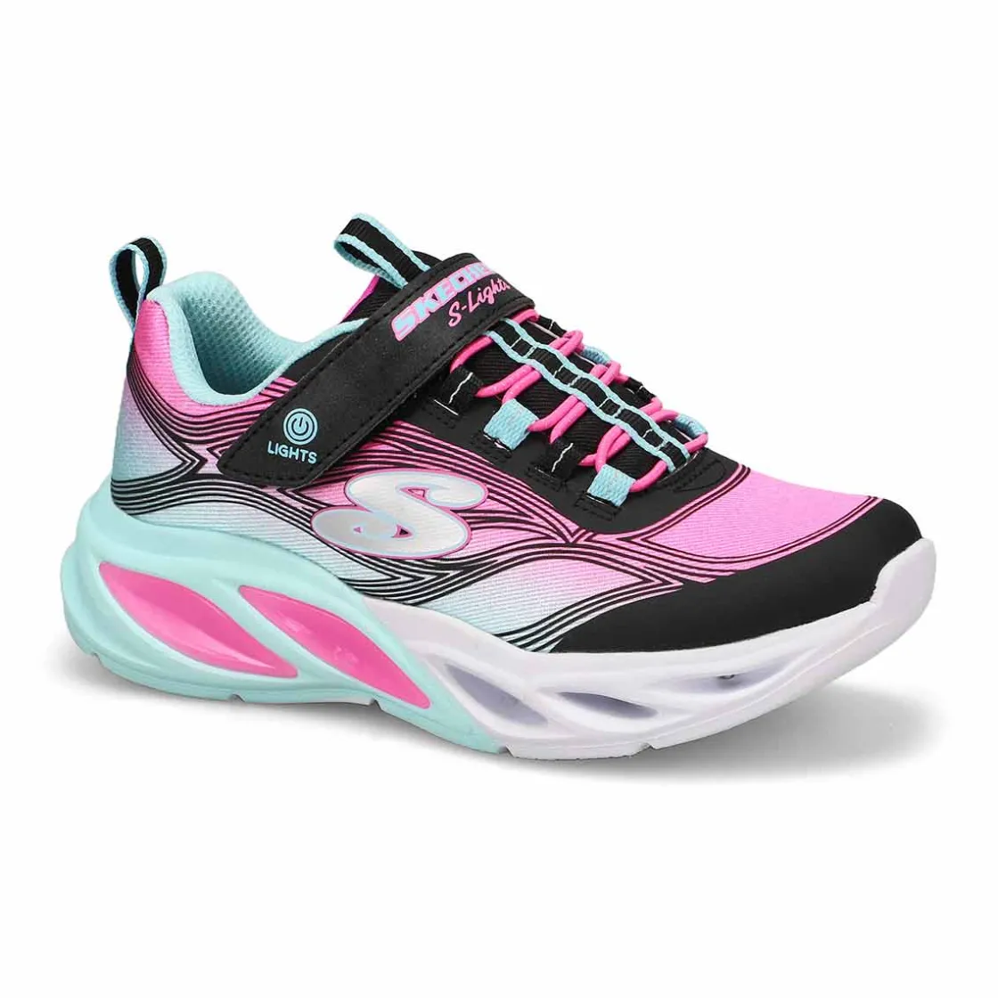 Skechers Cosmic Glow Girls Black/Multi Hot