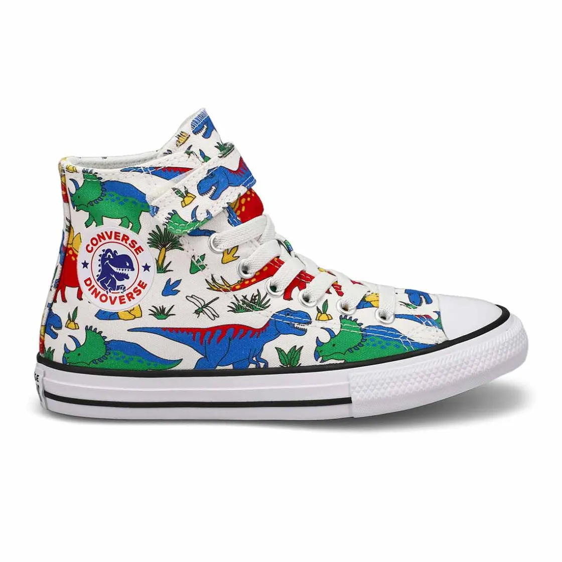Converse CTAS 1V Dinocons Kids White/Blue/Red Discount