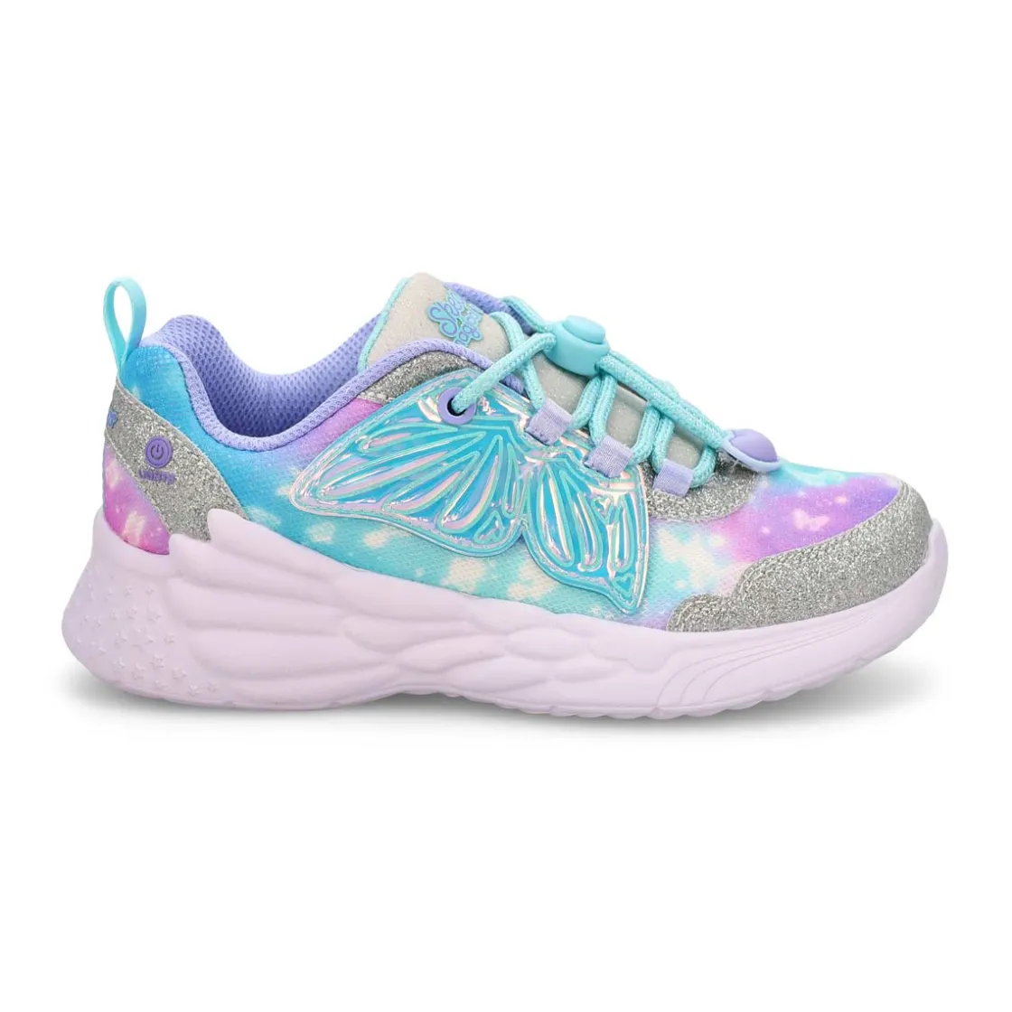 Skechers Dream Racer Wing Brites Girls Silver/Lavender New