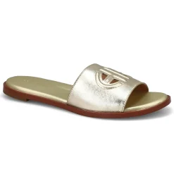 Cole Haan Flynn Logo Slide Women Gold Clearance