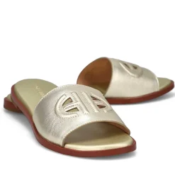 Cole Haan Flynn Logo Slide Women Gold Clearance