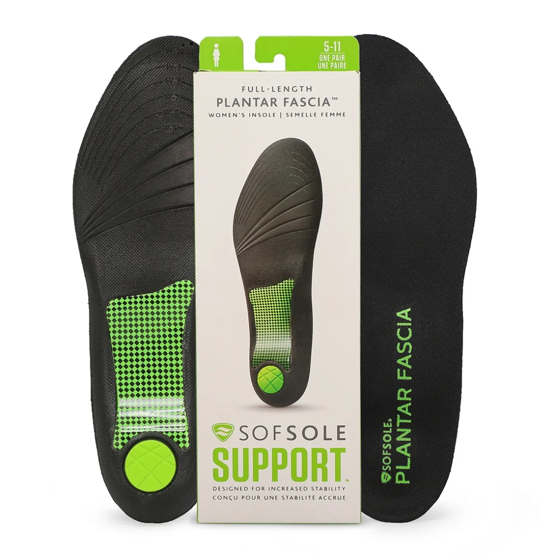 Sof Sole Full Length Plantar Fascia Insole Men Black Outlet