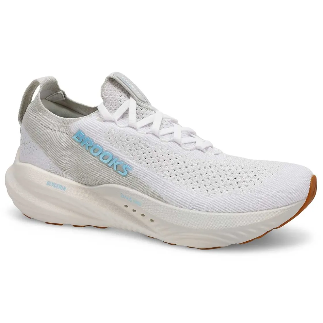 Brooks Glycerin Stealthfit 22 Men White/Oyster/Blue Sale