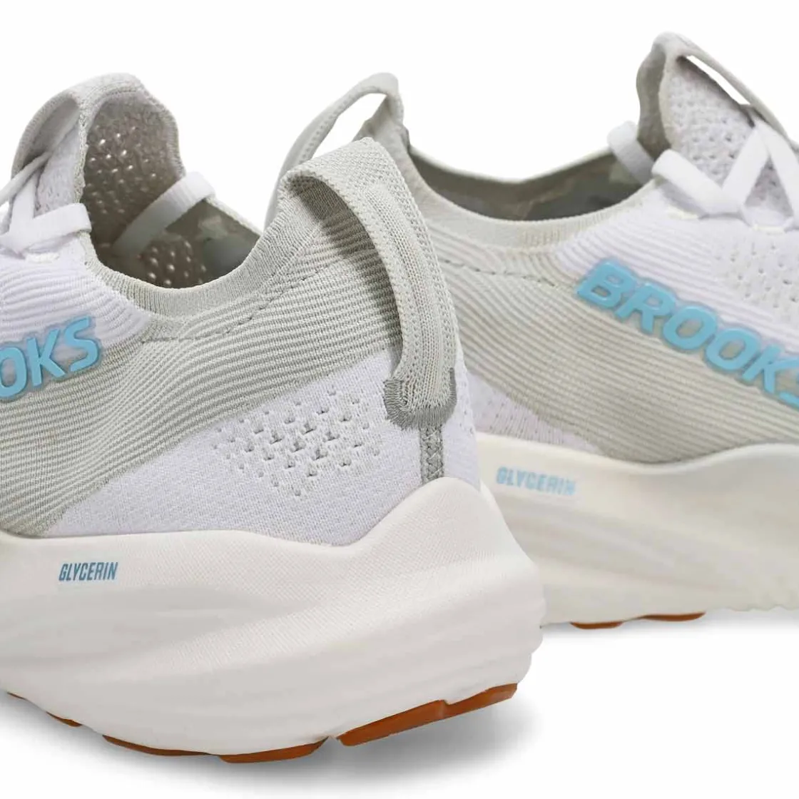 Brooks Glycerin Stealthfit 22 Men White/Oyster/Blue Sale