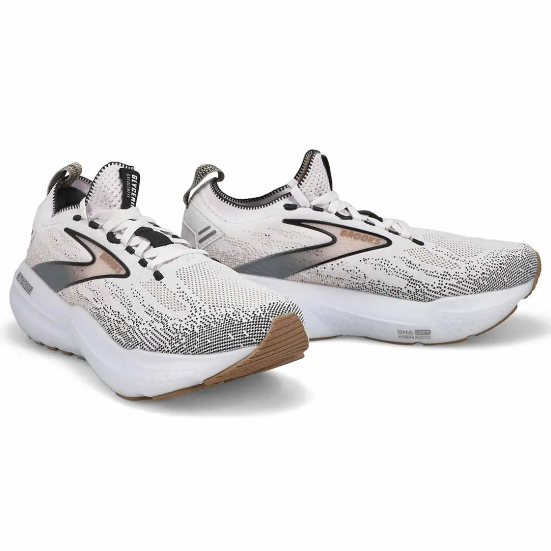 Brooks Glycerin StealthFit 21 Women White/Grey/Black New