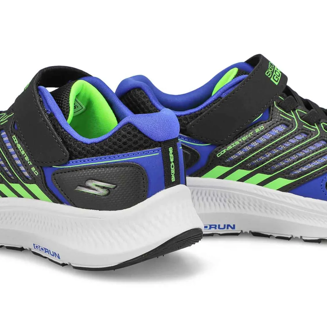 Skechers Go Run Consistent 2.0 Boys Black/Blue/Lime Clearance