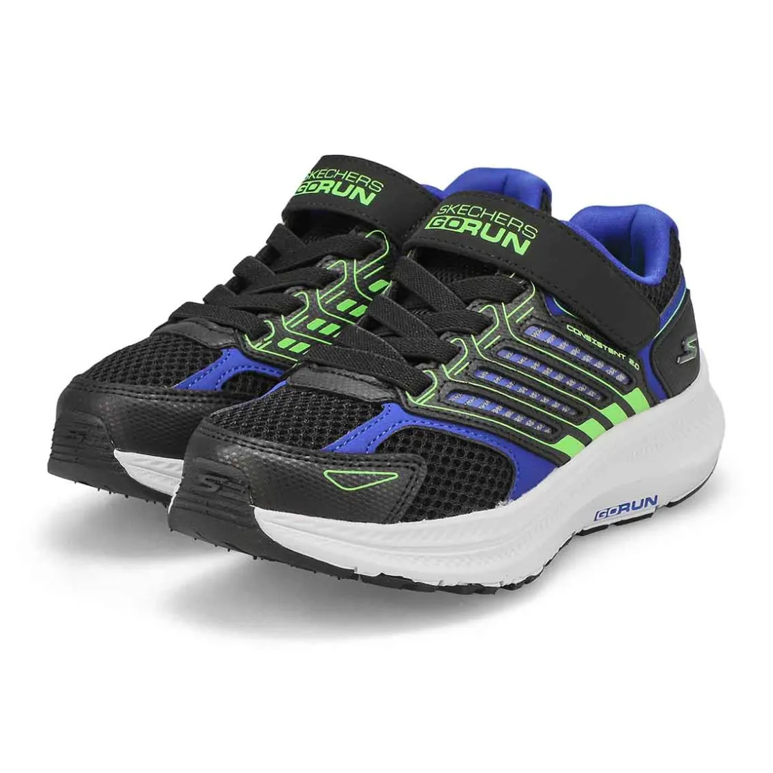 Skechers Go Run Consistent 2.0 Boys Black/Blue/Lime Clearance