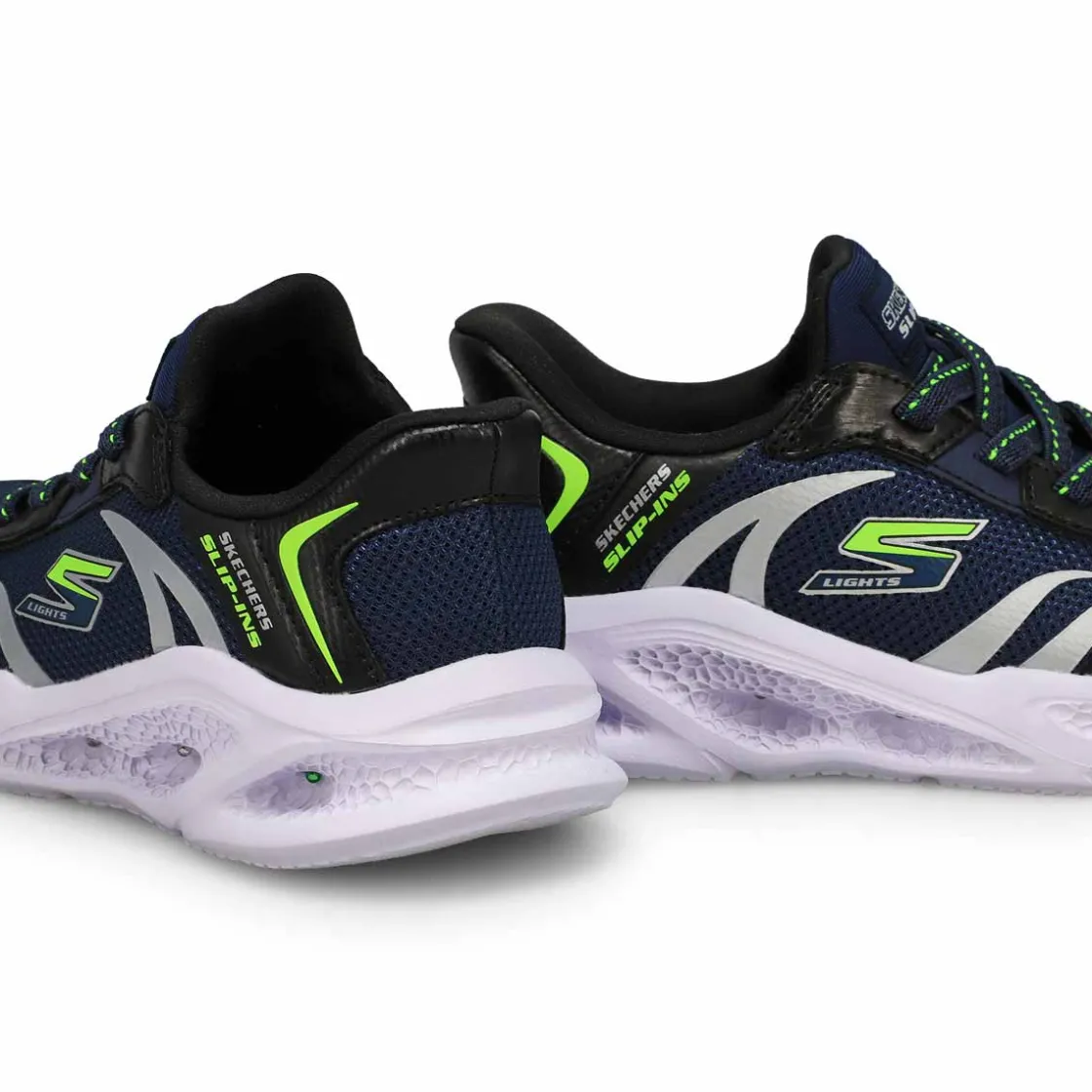 Skechers Meteor-lights Brisk-Beams Boys Navy/Black Discount