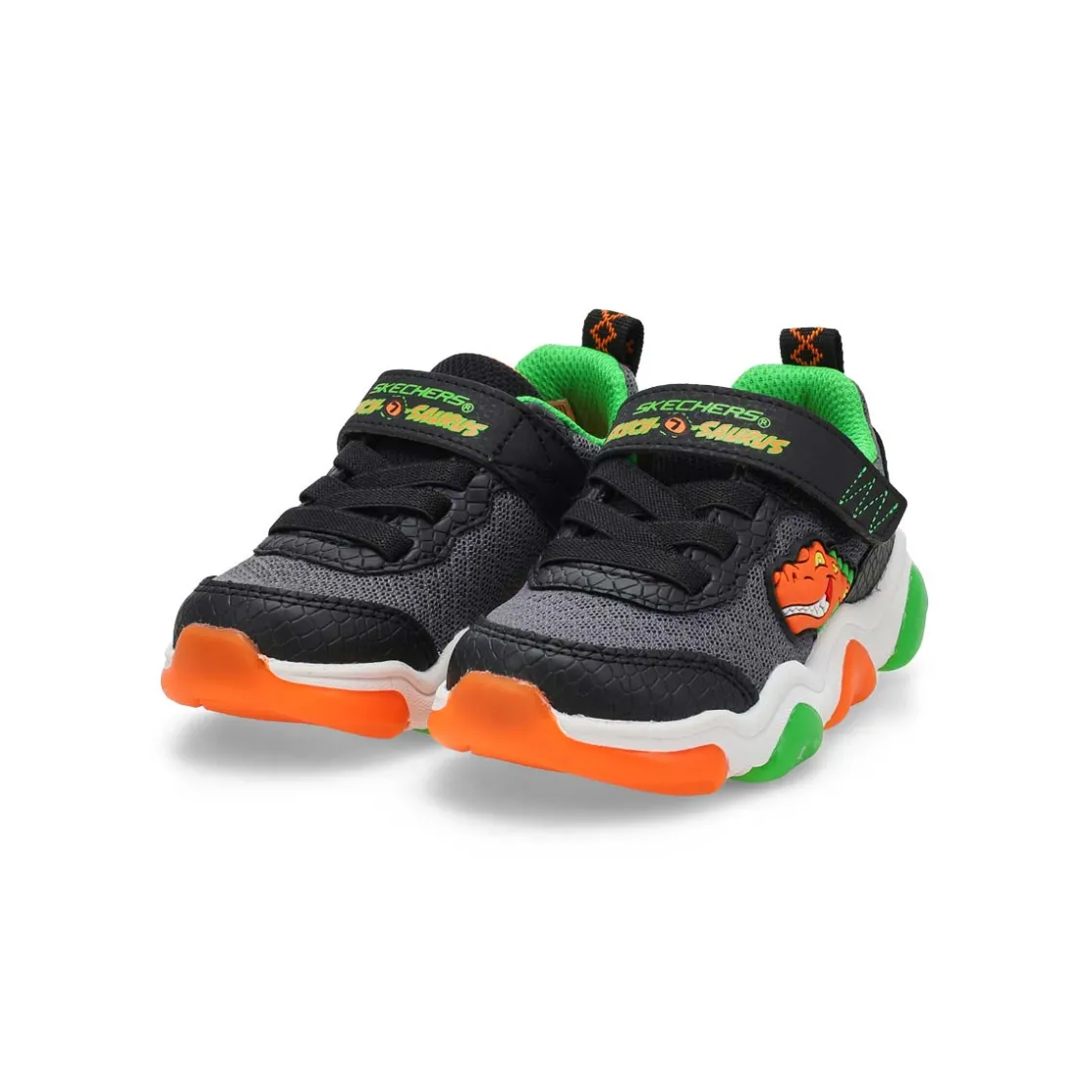 Skechers Mighty Glow 2.0 Dino-Bolt Baby and Toddlers Black/Charcoal/Orange Discount