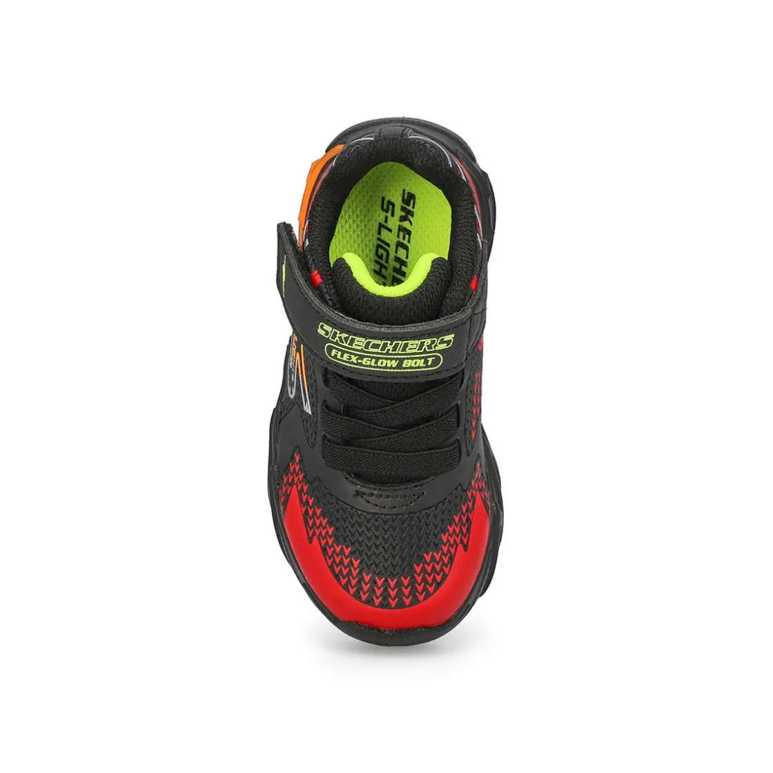 Skechers S Lights Flex-Glow Bolt Baby and Toddlers Black/Red Hot