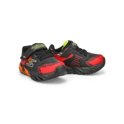 Skechers S Lights Flex-Glow Bolt Baby and Toddlers Black/Red Hot