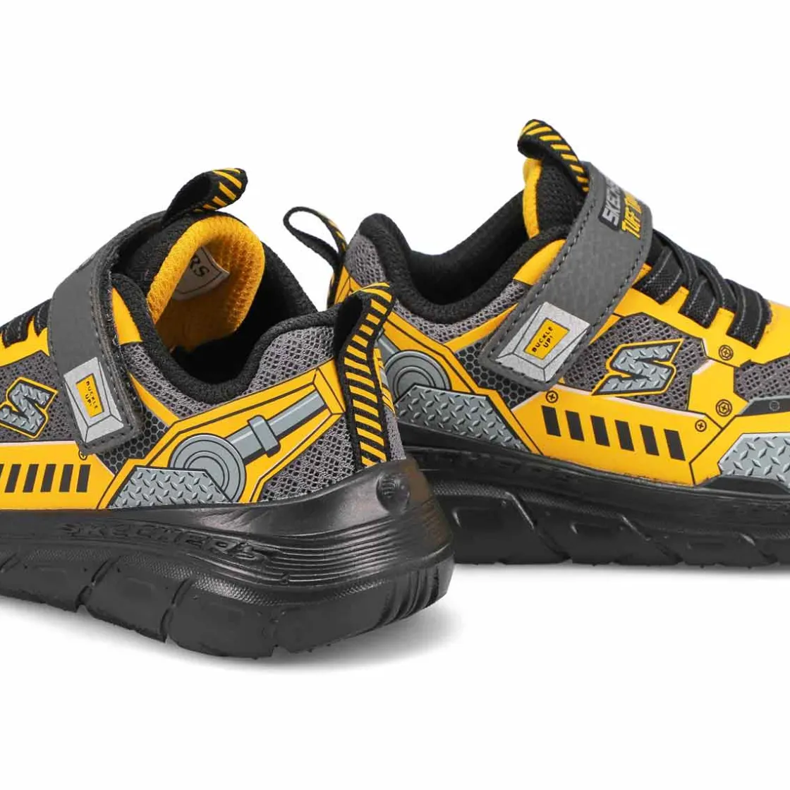 Skechers Skech Tracks Baby and Toddlers Charcoal/Yellow Sale