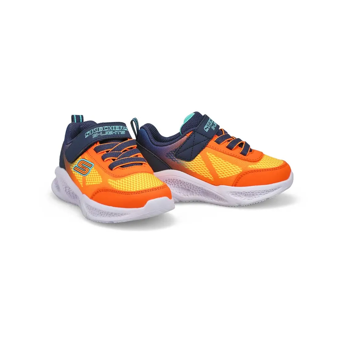 Skechers Meteor-Lights Baby and Toddlers Navy/Orange Sale