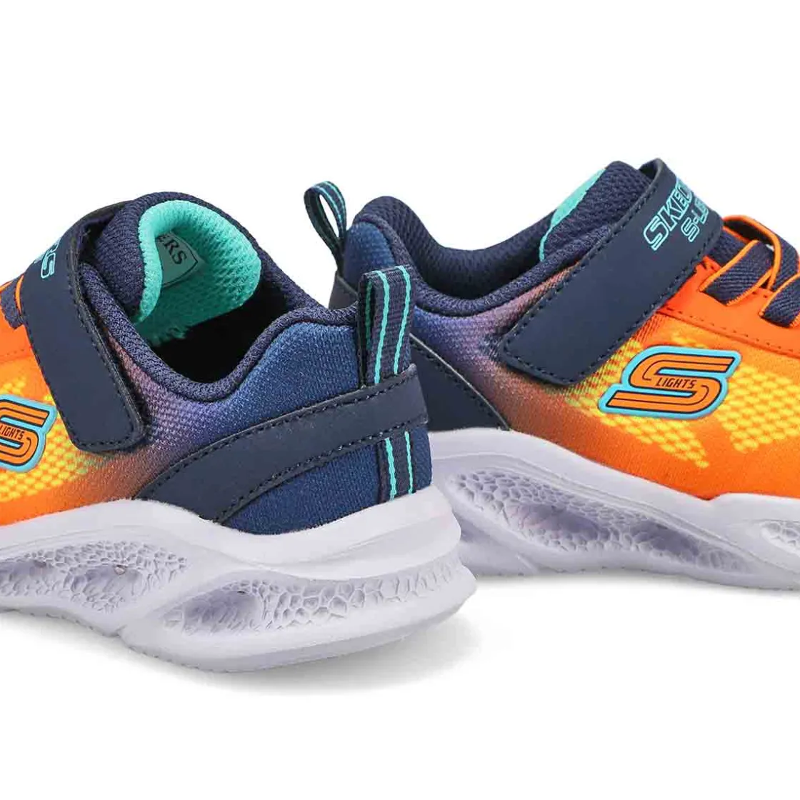 Skechers Meteor-Lights Baby and Toddlers Navy/Orange Sale