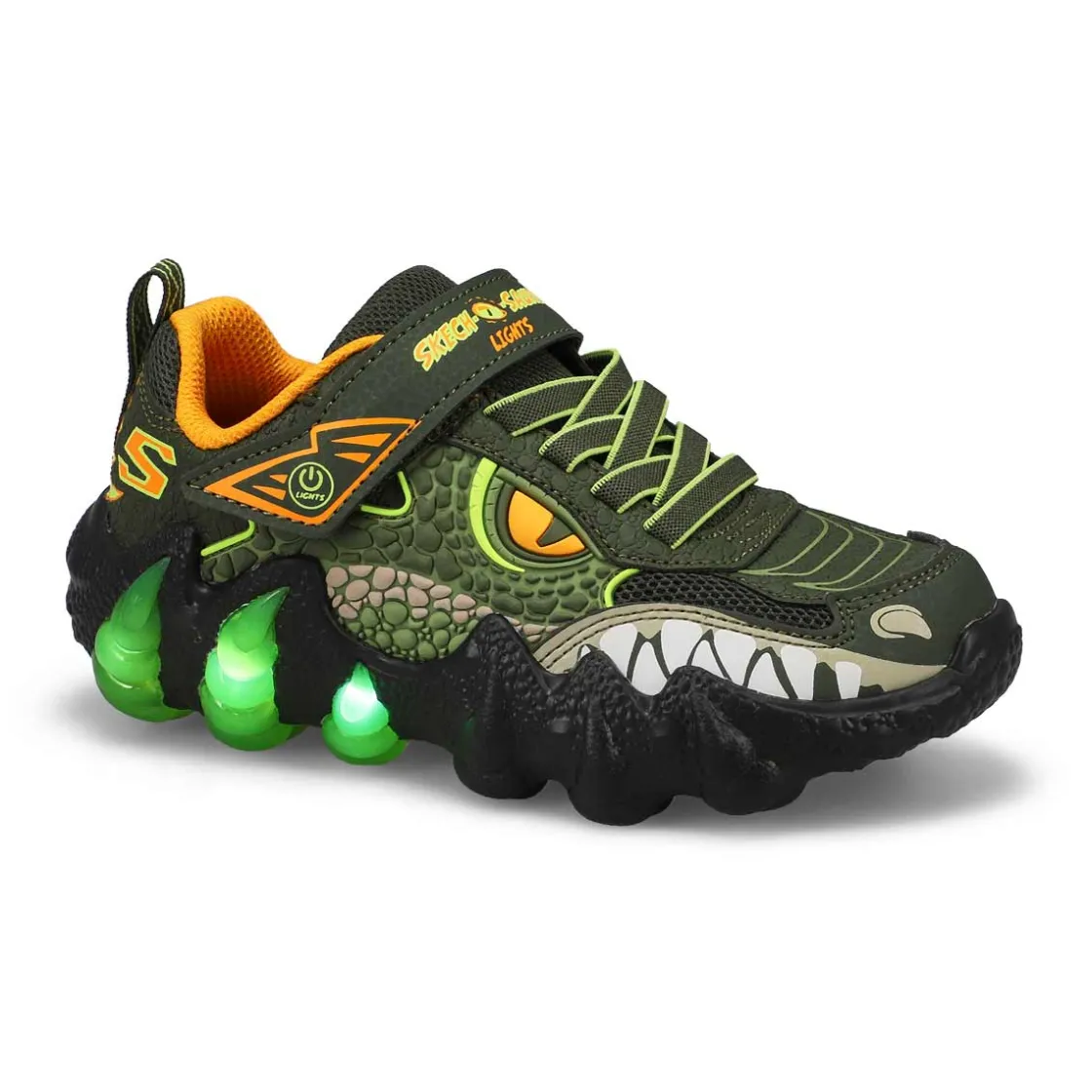 Skechers Skech-O-Saurus Lights 2.0 Boys Olive Hot