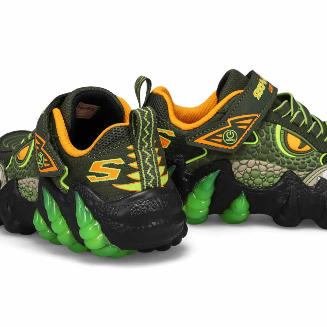 Skechers Skech-O-Saurus Lights 2.0 Boys Olive Hot