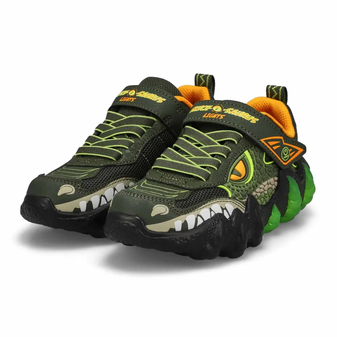 Skechers Skech-O-Saurus Lights 2.0 Boys Olive Hot