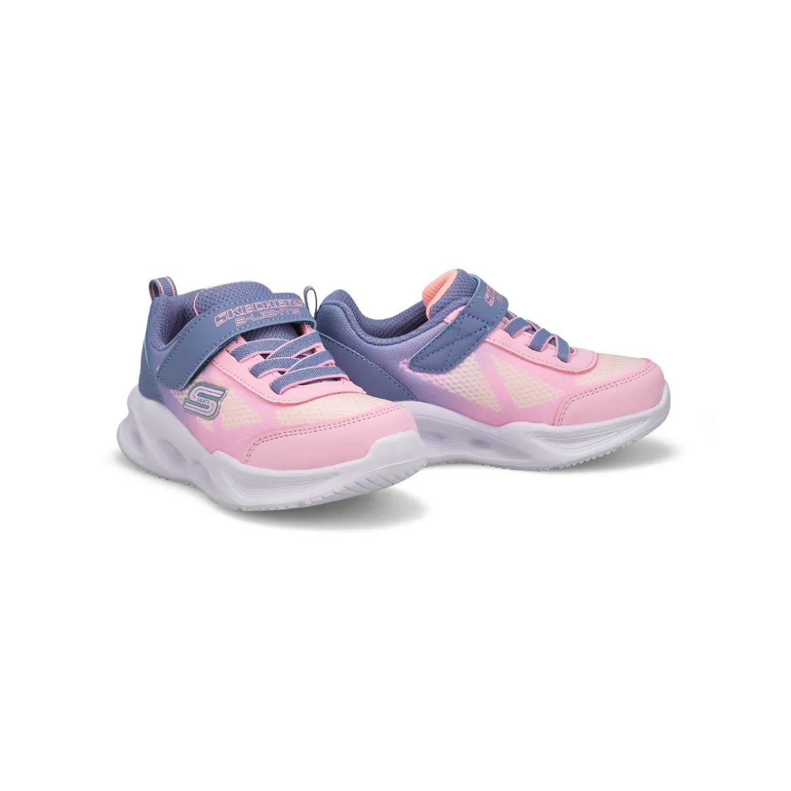 Skechers Sola Glow Baby and Toddlers Grey/Light Pink Online