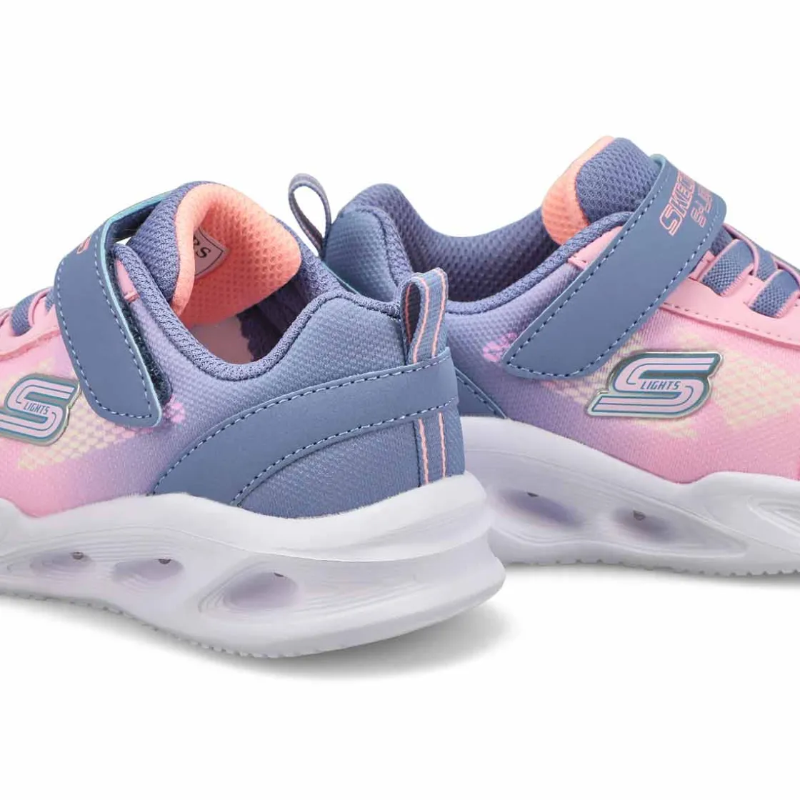 Skechers Sola Glow Baby and Toddlers Grey/Light Pink Online