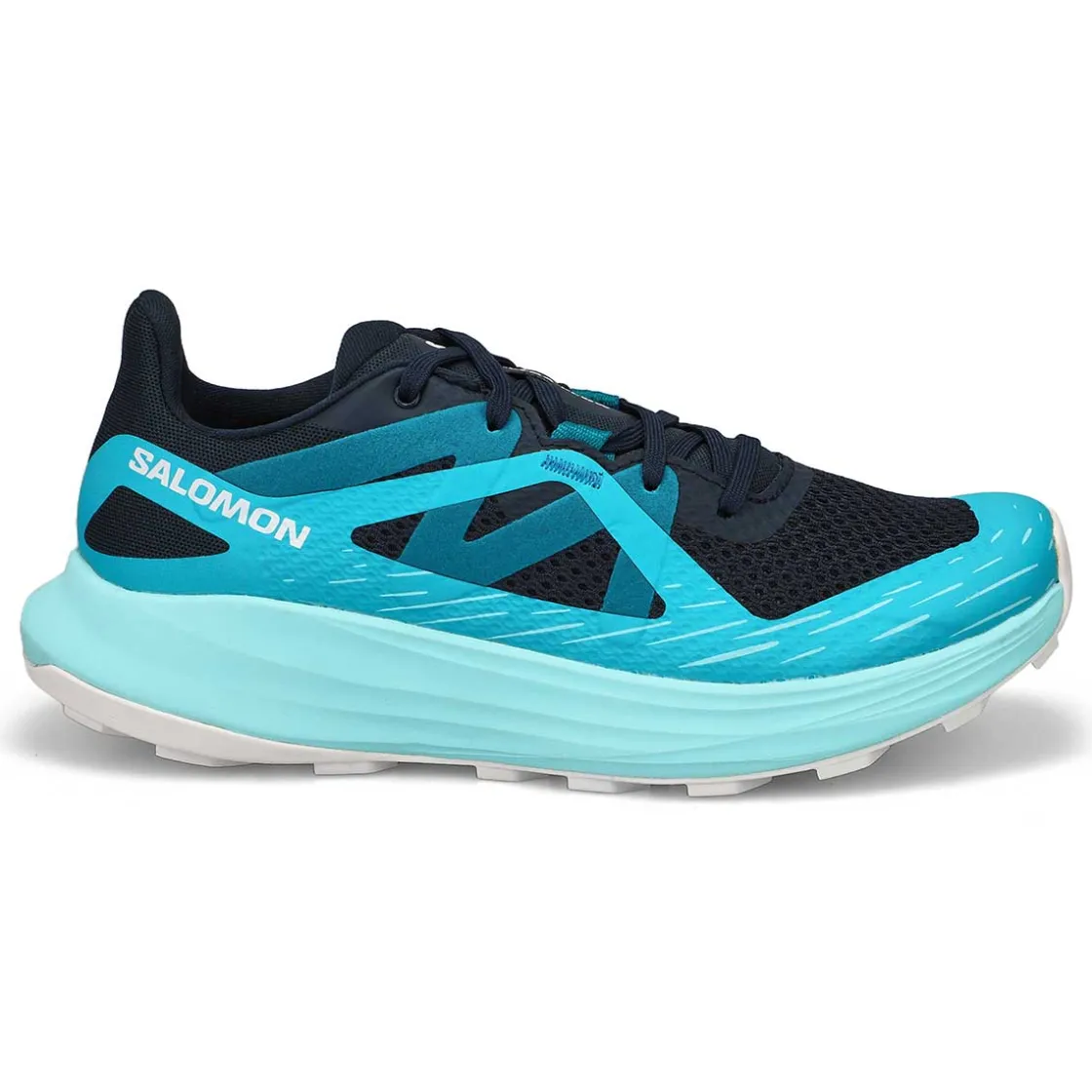 Salomon Ultra Flow Trail Runner Women Carbon/Peacock Blue/White
