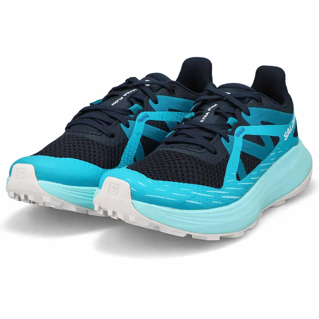 Salomon Ultra Flow Trail Runner Women Carbon/Peacock Blue/White