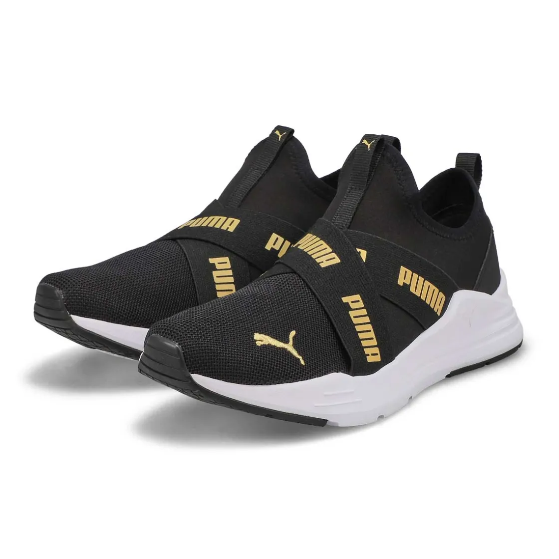 Puma Wired Run Slip On Flash Jr Kids Black/Gold Sale